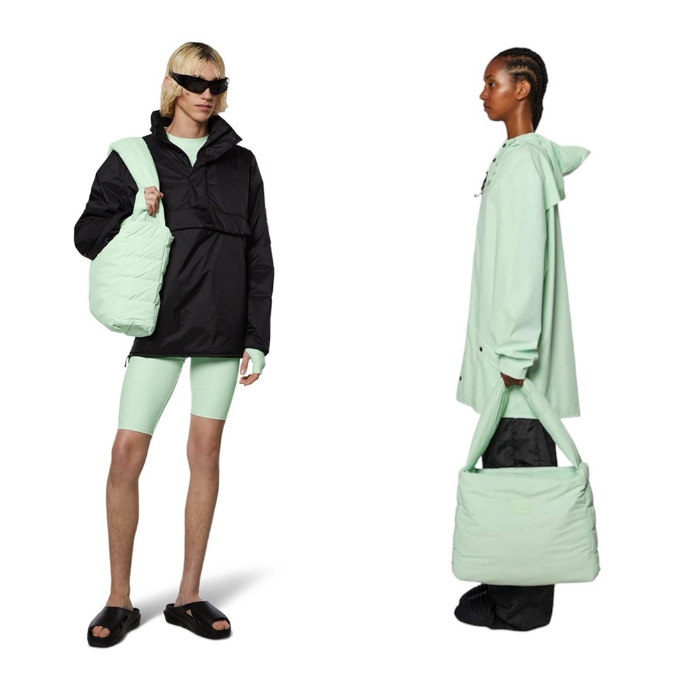 NWT RAINS $140 Waterproof Loop Shopper Mini in Mineral Blue/Green - Picture 10 of 10